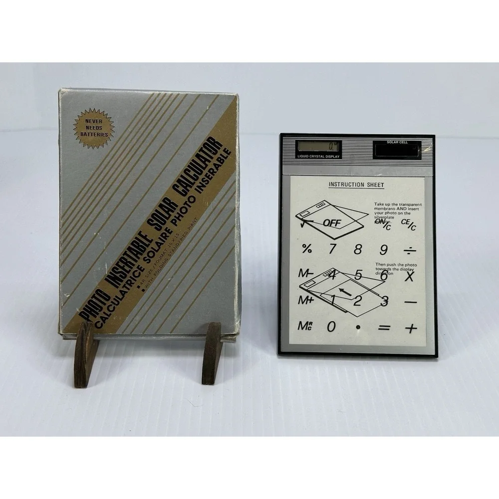 Vintage Photo Insertable Solar Calculator New Old Stock